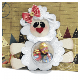 Ovelhinha Porta Esfera de Acrílico